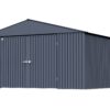 Arrow Shed Elite 14′ x 16′ Outdoor Lockable Gable Roof Steel Storage Shed Building, Anthracite