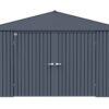 Arrow Shed Elite 14′ x 16′ Outdoor Lockable Gable Roof Steel Storage Shed Building, Anthracite