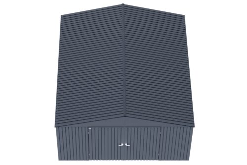 Arrow Shed Elite 14′ x 16′ Outdoor Lockable Gable Roof Steel Storage Shed Building, Anthracite