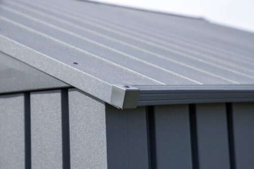 Arrow Shed Elite 14′ x 16′ Outdoor Lockable Gable Roof Steel Storage Shed Building, Anthracite