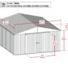 Arrow Shed Elite 14′ x 16′ Outdoor Lockable Gable Roof Steel Storage Shed Building, Anthracite